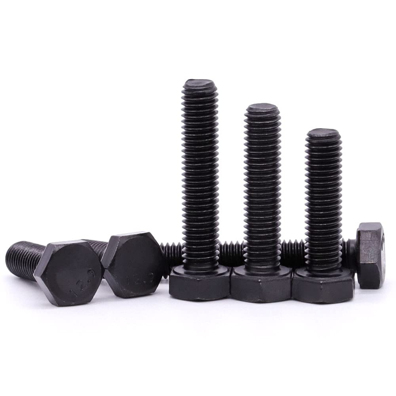 M10-1.5 X 25Mm Hex Bolts, 12.9 Grade Alloy Steel, Black Oxide Finish, 10 PCS