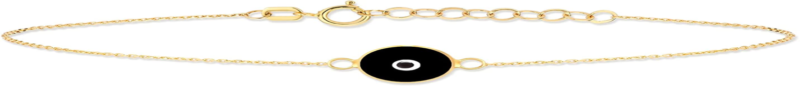 14K Solid Gold Evil Eye Bracelet for Women, Evil Eye Adjustable 6" to 7"