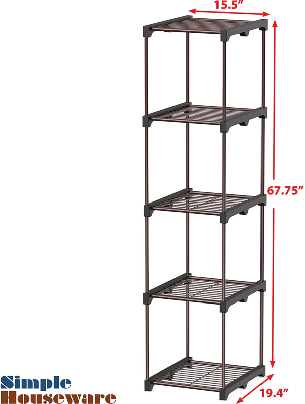 Simple Houseware Storage Shelves Multipurpose Freestanding Closet Organizer  