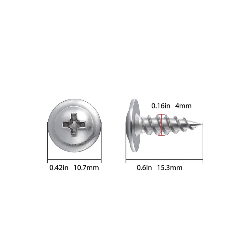 (400 Pcs)#8×1/2" Phillips Truss Head Wood Screws Stainless Steel 410 Quick Metal