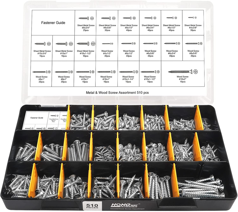 2000 Pc Hardware Assortment Kit with 64 Size Bolts, Nuts & Washers