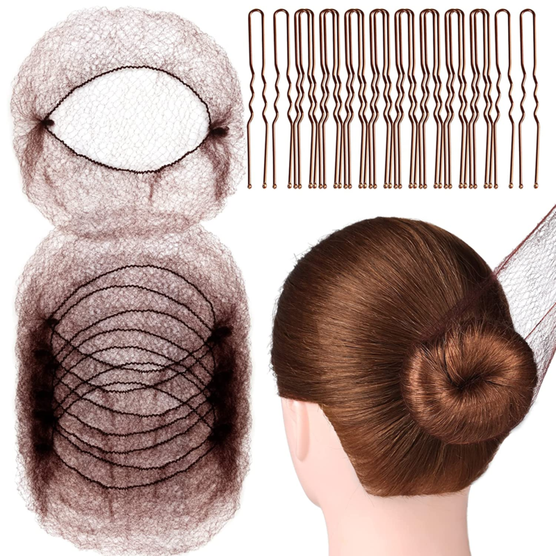 20PCS Hair Net Invisible and 40PCS U Shaped Hair Pins Set