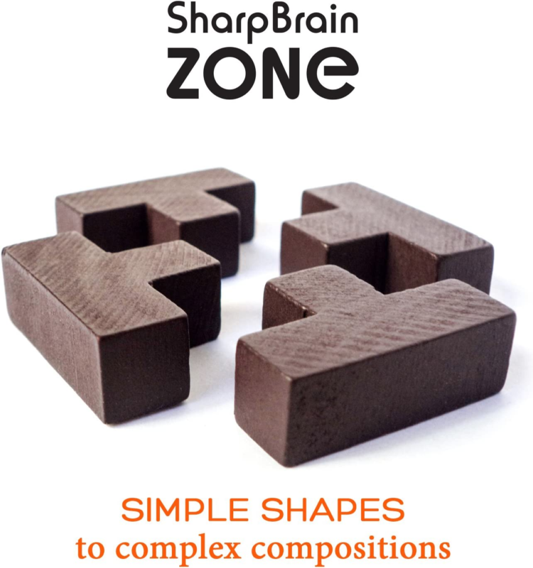 Original 3D Wooden Brain Teaser Puzzle by Sharp Brain Zone. Genius Skills Builde