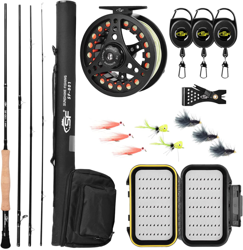 Fly Fishing Rod and Reel Combo Starter Kit Outfit 4 Piece 