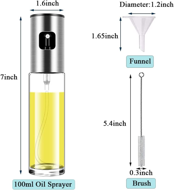 Oil Sprayer Mister for Cooking Olive Oil Spritzer for Air Fryer Vinegar Vegetabl