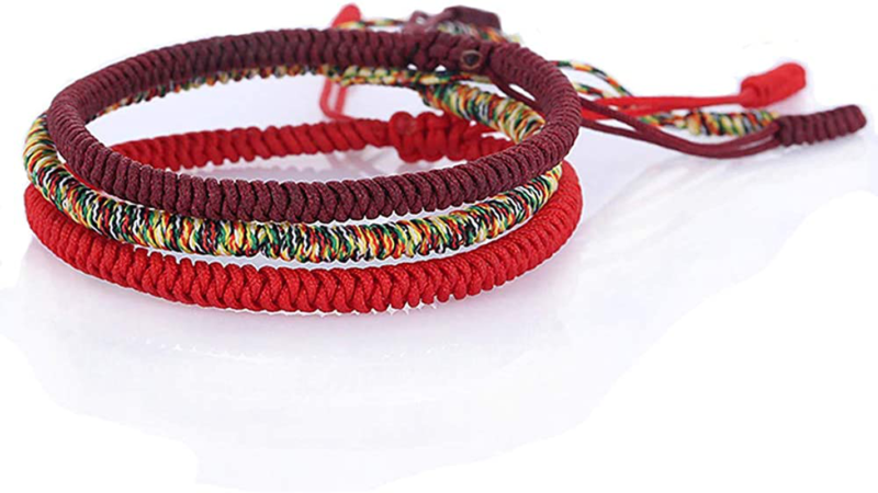 Men Women Chinese Lucky Red String Bracelet Tibetan Buddhist Prayer Handmade Yog