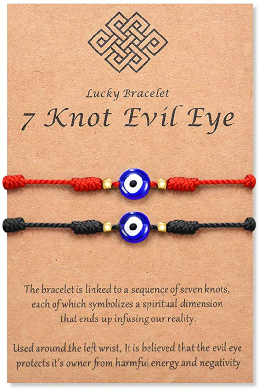 Evil Eye 7 Knot Lucky Bracelets Adjustable Red String Amulet