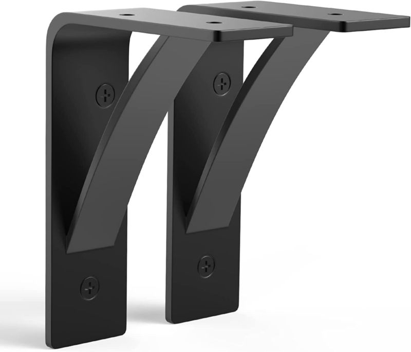 Heavy Duty Shelf Brackets, 2 Pack Fireplace Mantel Brackets, Hand Welded Steel 