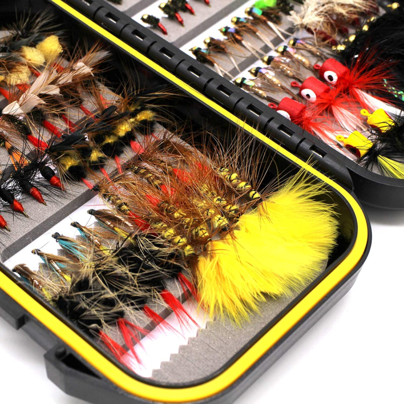 Fly Fishing Flies Assortment Kit 30/50/60/100/168Pcs 