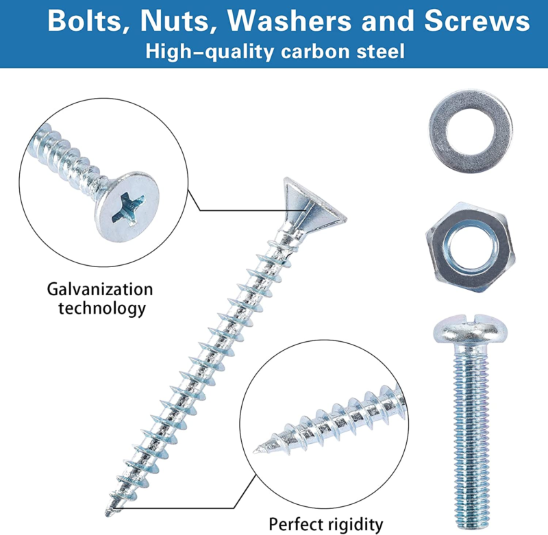 2000 Pc Hardware Assortment Kit with 64 Size Bolts, Nuts & Washers