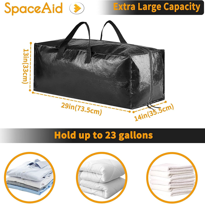 Heavy Duty Moving Bags, Extra Large Storage Totes W/ Backpack Straps