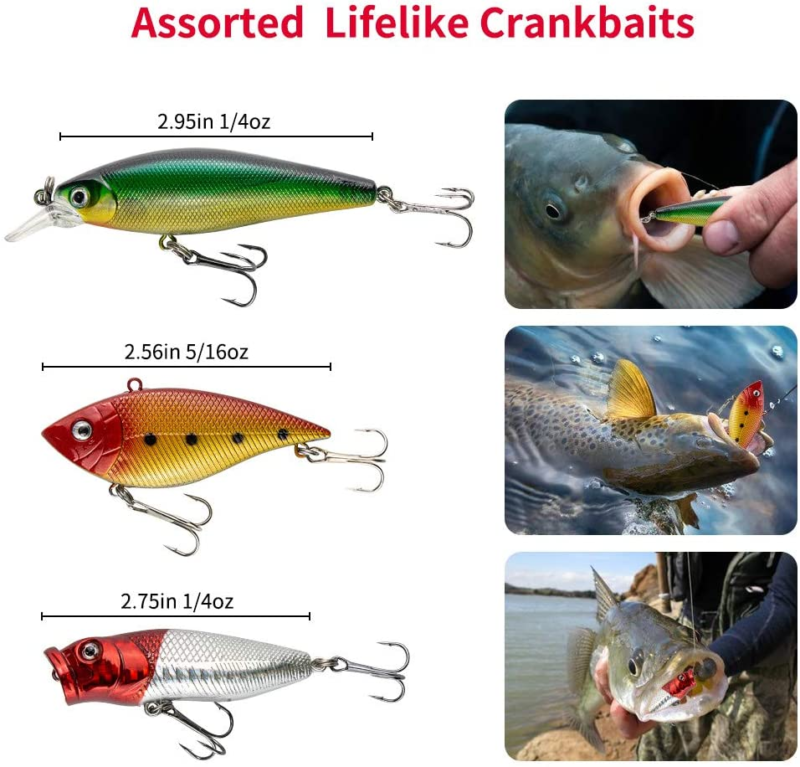 Fishing Lures Kit for Freshwater, Bass Trout Salmon Fishing  