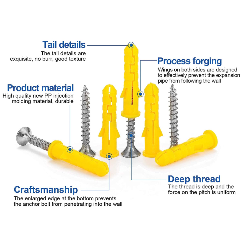 482PCS Drywall Anchors with Wall Screws Assortment Kit, Plastic Anchors and Self