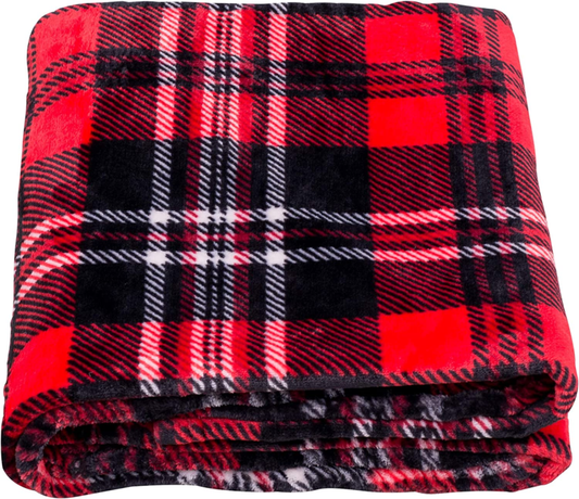 Flannel Fleece Throw Blanket 50 × 60 Inches, All Season Plaid 