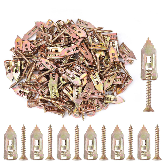 220 Pc Self-Drilling Drywall Anchors and Screws Zinc Plated Steel 