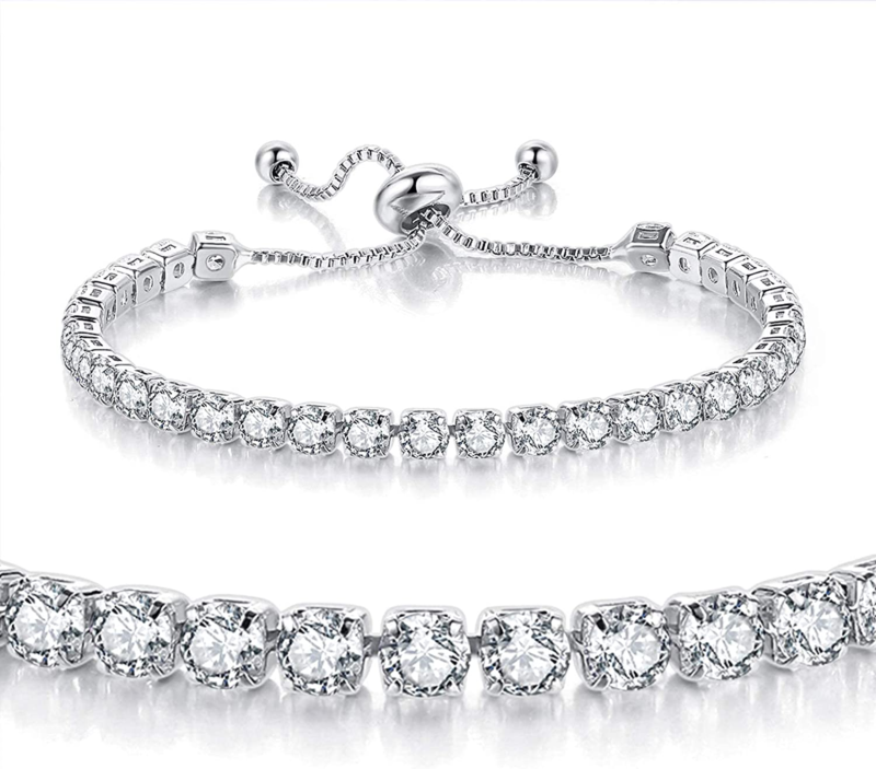 2 Pcs Tennis Bracelets for Women 14K Gold Plated AAA+ Cubic Zirconia 