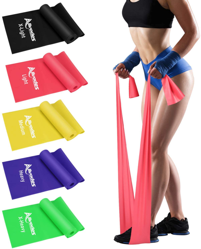 Resistance Bands Set, 5 Pack Latex Exercise Bands with 5 Resistance Levels