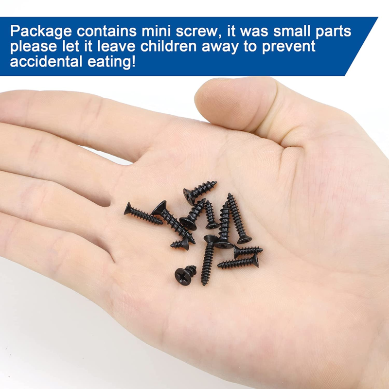 450PCS Miniature Screws, Phillips Flat Head Small Screw M2.3 M2.6 M3 Countersunk