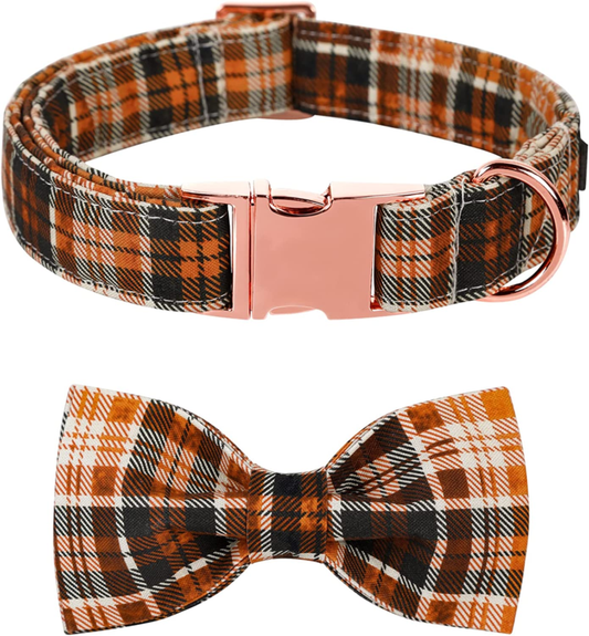 Halloween Dog Collar with Bowtie - Cute Cotton Adjustable 