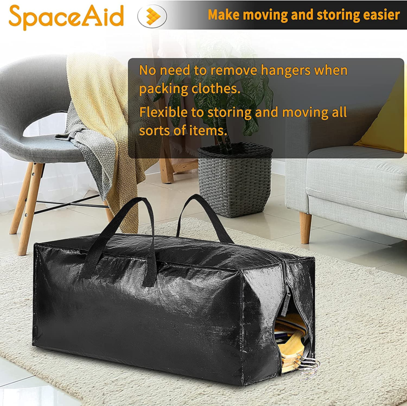 Heavy Duty Moving Bags, Extra Large Storage Totes W/ Backpack Straps