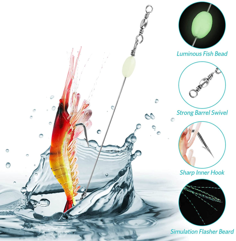 10PCS Saltwater Fishing Lures Shrimp Baits Set