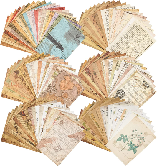 120 Sheets Vintage Ephemera Paper Pack for Junk Journal Kits Art Journaling Back