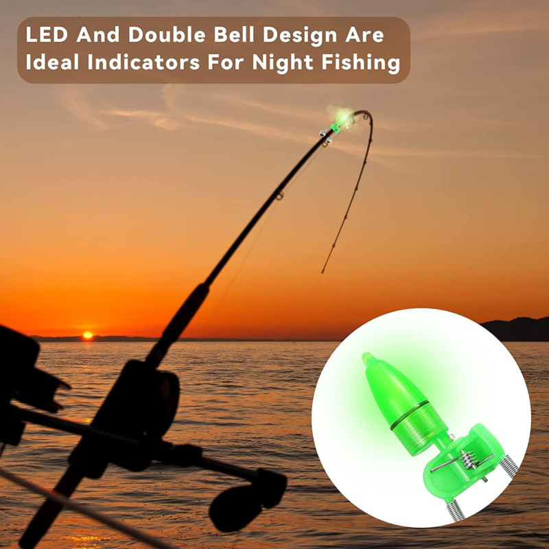 Night Fishing Rod Bait Alarm Bell 30Pcs/40Pcs with Dual Ring Bells Fishing Indic