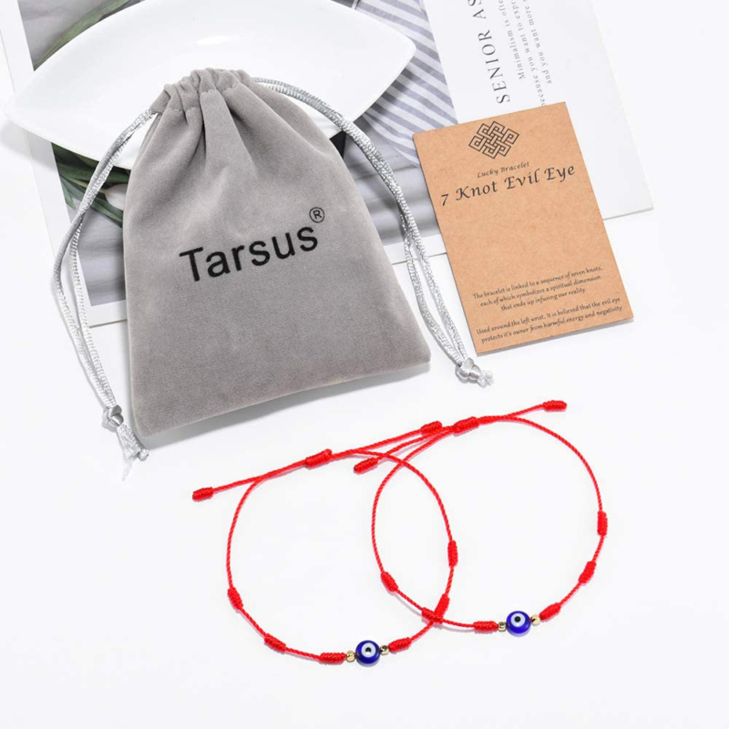 Evil Eye 7 Knot Lucky Bracelets Adjustable Red String Amulet