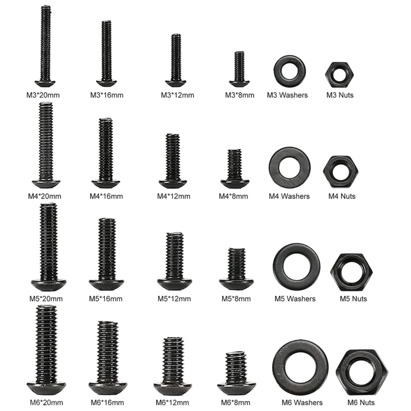 590 PC Bolts and Nuts Assortment,  Metric M3 M4 M5 M6  