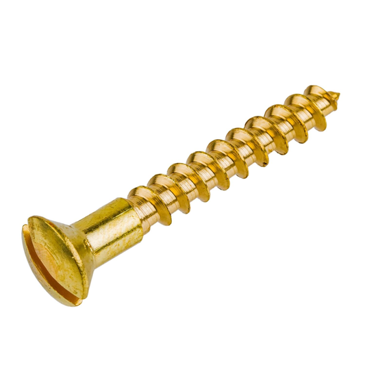 #5 X 5/8" Solid Brass Oval Countersunk Head Slot Drive Wood Screws | Pack of 25 