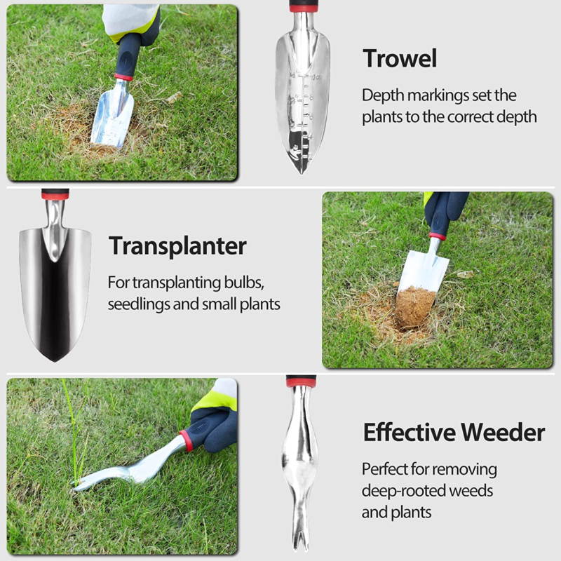 Gardening Tool Set 6-Pcs，Heavy-Duty Garden Hand Tools Include Hand Shovel, Pruni