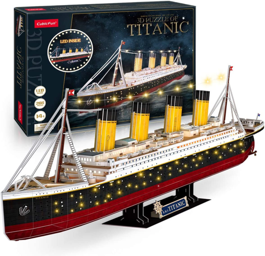 LED Titanic, 3D Puzzle 35'' Large Ship Model Craft Kit  