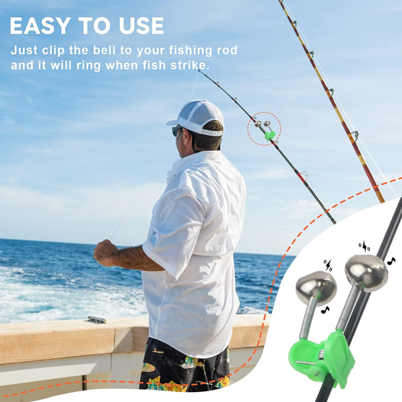 Night Fishing Rod Bait Alarm Bell 30Pcs/40Pcs with Dual Ring Bells Fishing Indic