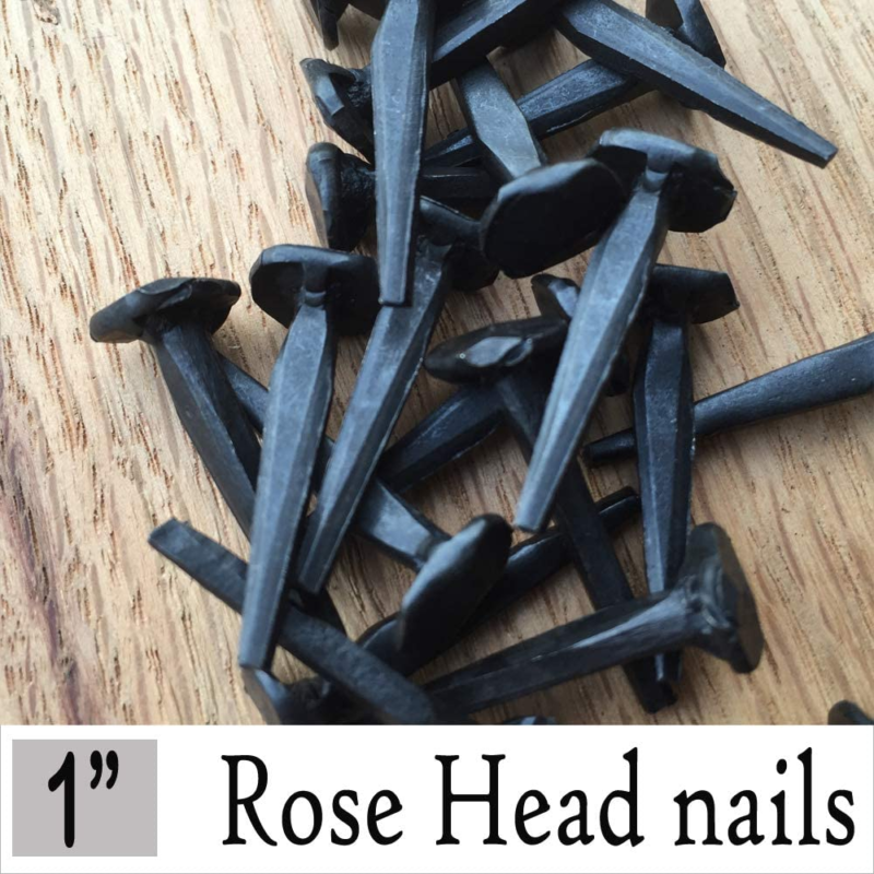 (20) 1" Steel Decorative Antique Wrought Head Nails-Rose Head Nails