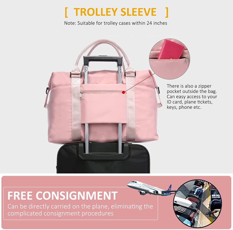 Weekender Bag for Women Cute Travel, Carry on Bag with wet pocket.