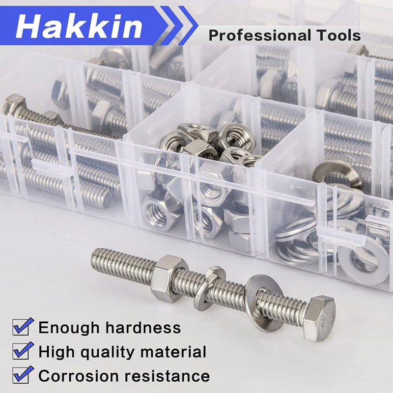 120PCS 5/16-18 Hex Bolts and Nuts Kit, Stainless Steel 5/16" Nuts and Bolts Asso