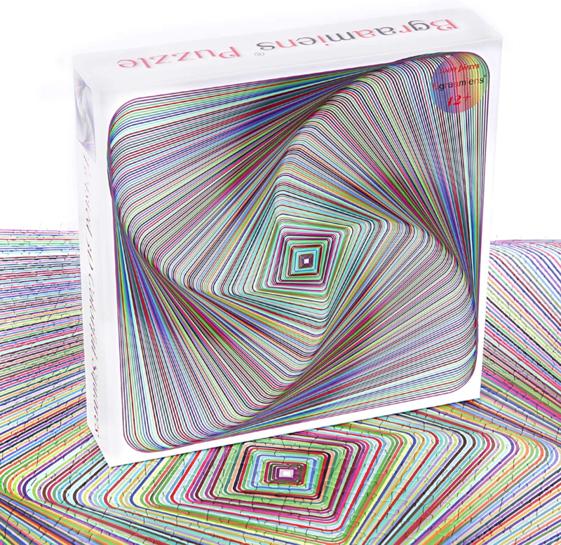 Bgraamiens Puzzle - Twisted 3D Colorful Squares-1000 Jigsaw Puzzle, Adults & Kid