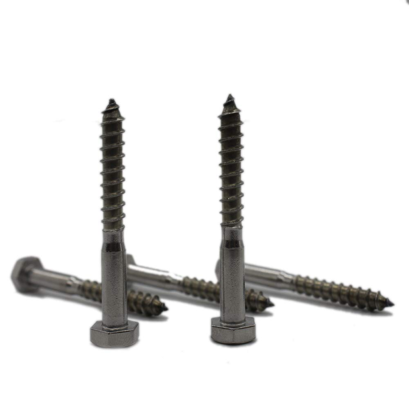 3/8" X 3" Stainless Hex Lag Bolt Screws for Wood, (10 Pack) 