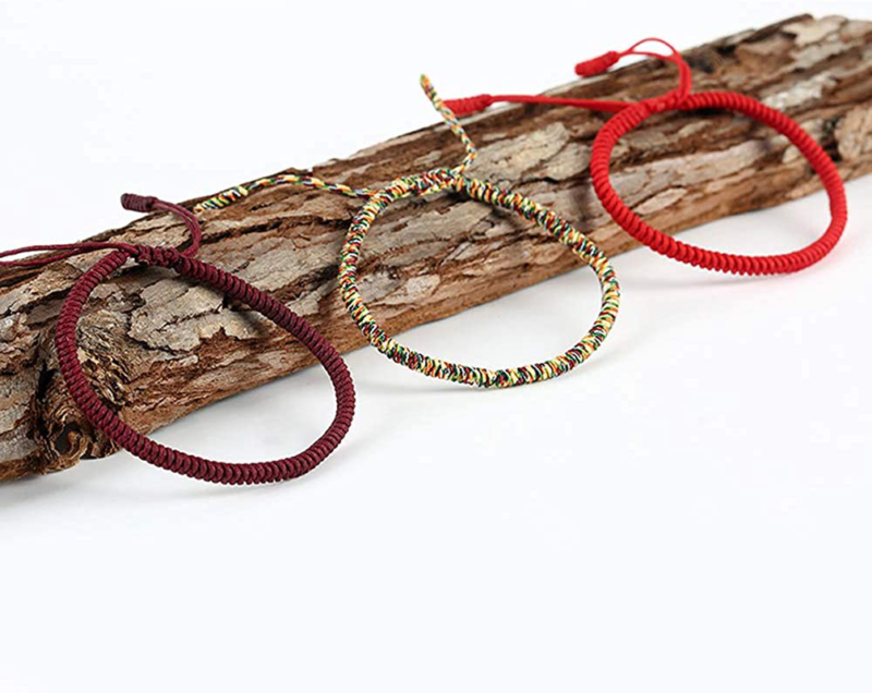 Men Women Chinese Lucky Red String Bracelet Tibetan Buddhist Prayer Handmade Yog