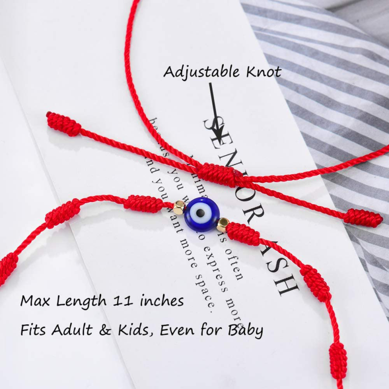 Evil Eye 7 Knot Lucky Bracelets Adjustable Red String Amulet