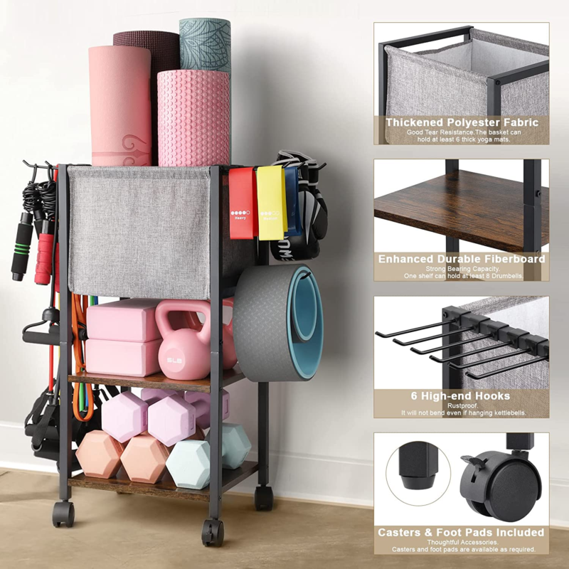 Yoga Mat Storage Rack Home Gym Storage Organizer