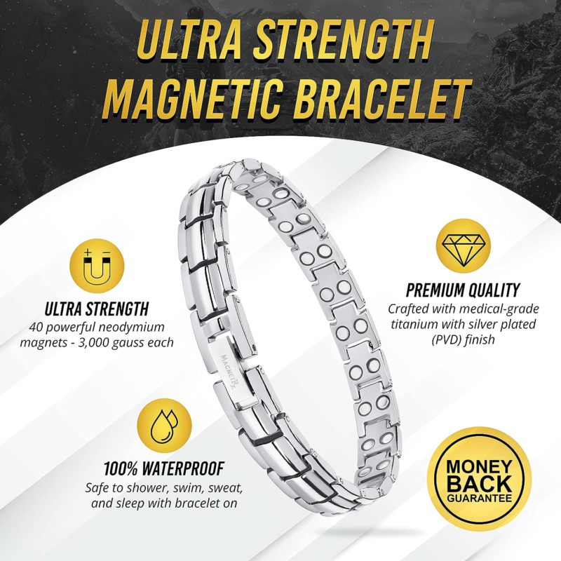 Women's Ultra Strength Magnetic Bracelet -Titanium Magnetic  Adjustable 