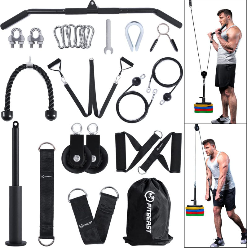 Cable Weight Pulley System for Gym LAT Pulldown, Biceps Curl Workout,