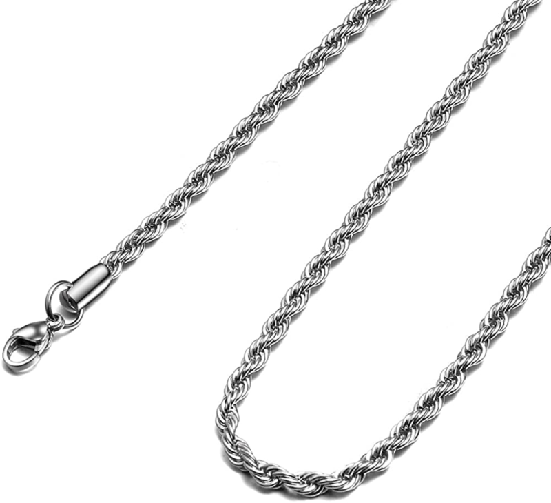 Twist Chain Necklace Stainless Steel  16-38 Inches 