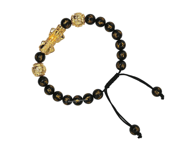 Feng Shui Black Obsidian Wealth Bracelet for Women