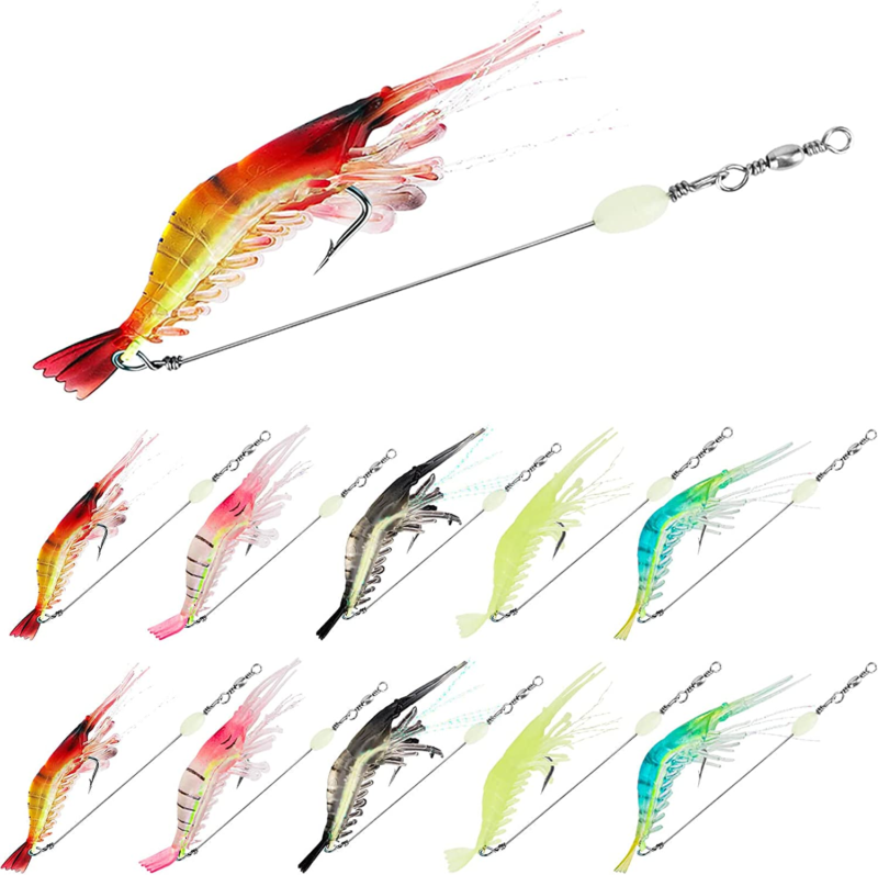 10PCS Saltwater Fishing Lures Shrimp Baits Set