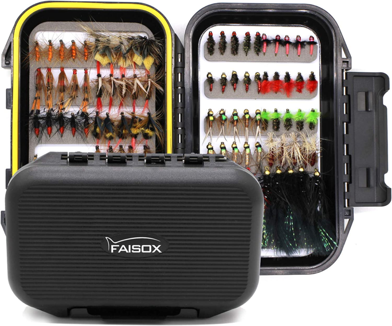 Fly Fishing Flies Assortment Kit 30/50/60/100/168Pcs 