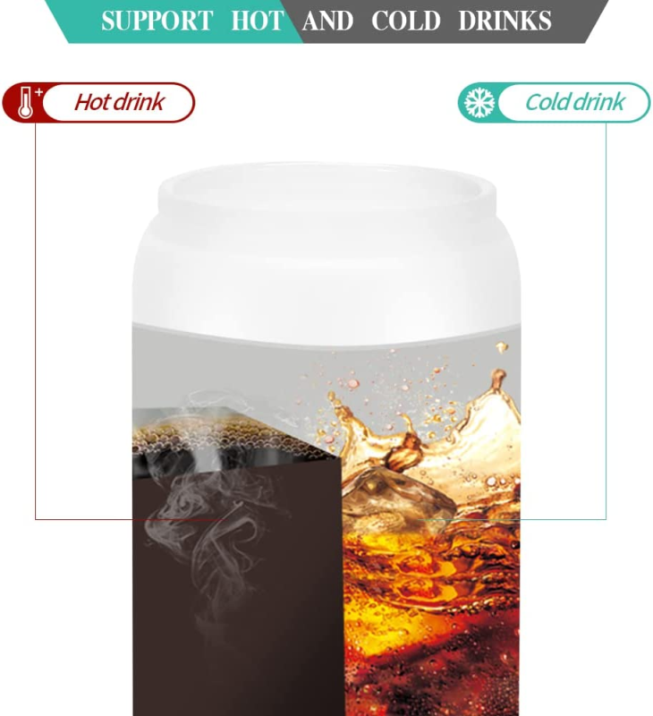 8 Pack Sublimation Glass Cans Frosted with Bamboo Lids