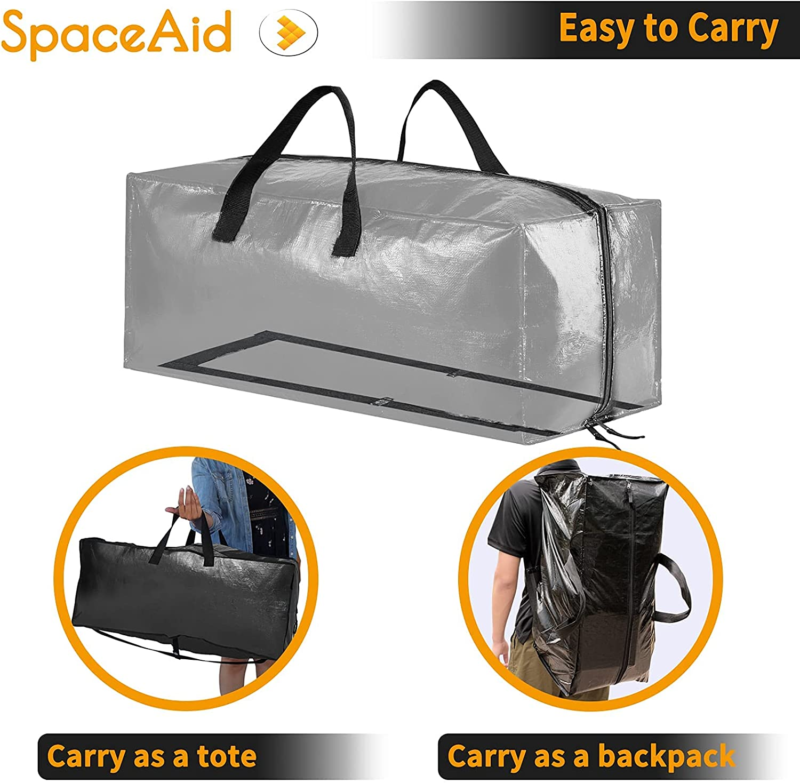 Heavy Duty Moving Bags, Extra Large Storage Totes W/ Backpack Straps