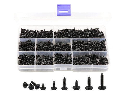 900Pcs M2.3 M2.6 M3 Phillips Truss Head Self Tapping Screws, Wafer Head Screws, 